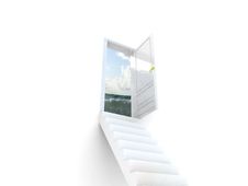 Stairway To The Ocean. Stock Photo