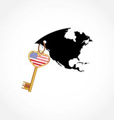 Key With American Flag Stock Photography