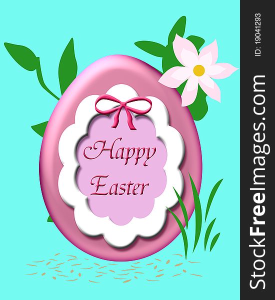 Colorful vignette Easter egg in the grass illustration. Colorful vignette Easter egg in the grass illustration