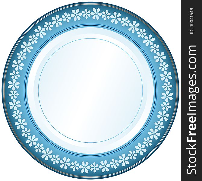 White and blue plate