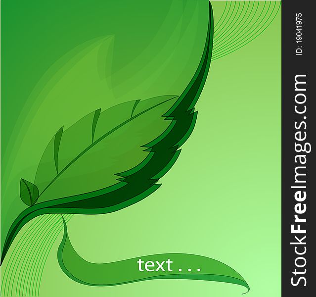 Abstract vector background - green leaf