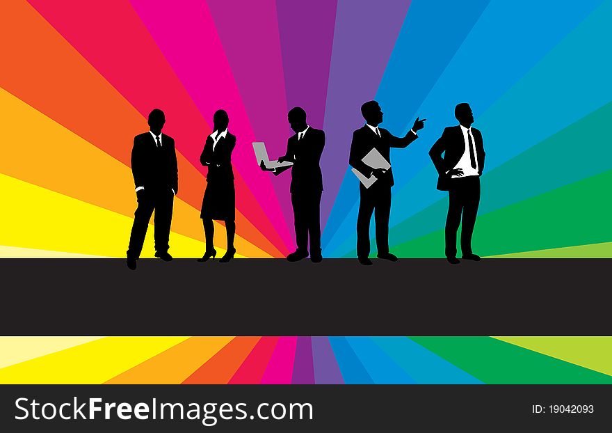 Set of business people silhouettes