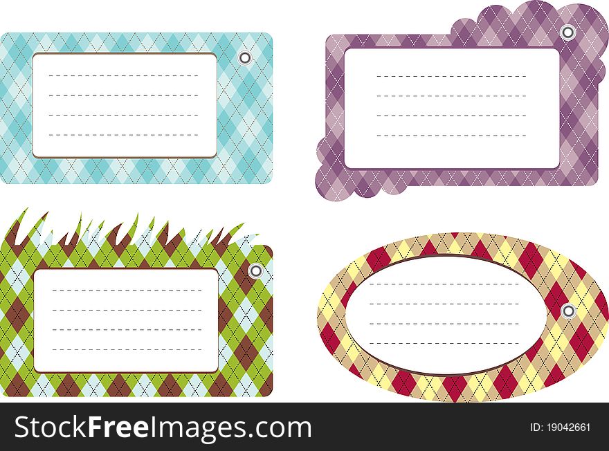 Pattern cards with the different color and shapes. Pattern cards with the different color and shapes