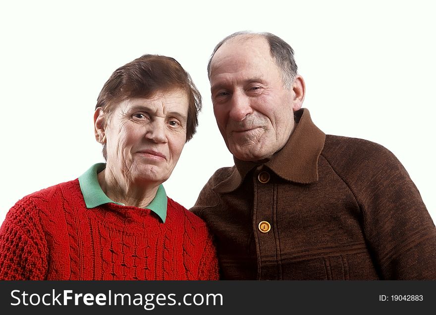 Portrait of two happy older persons. Portrait of two happy older persons