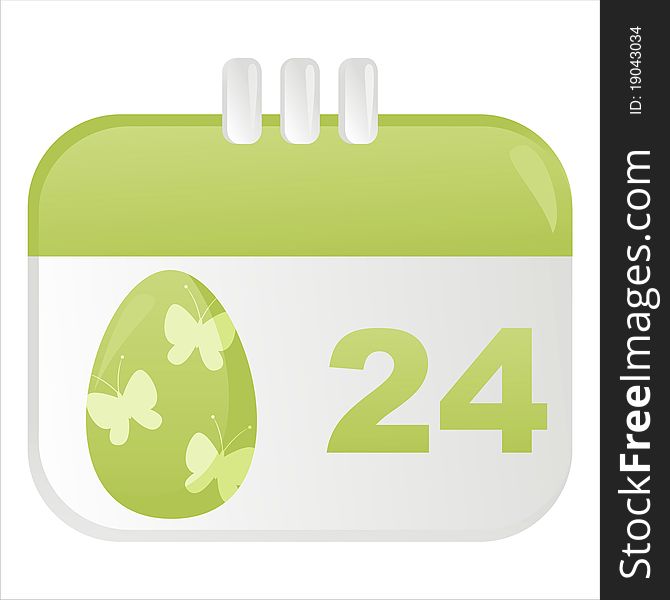 Glossy easter calendar icon with egg