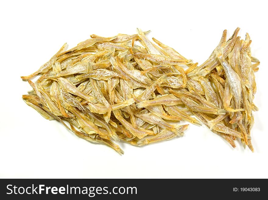 Isolated dried fish in fish shape