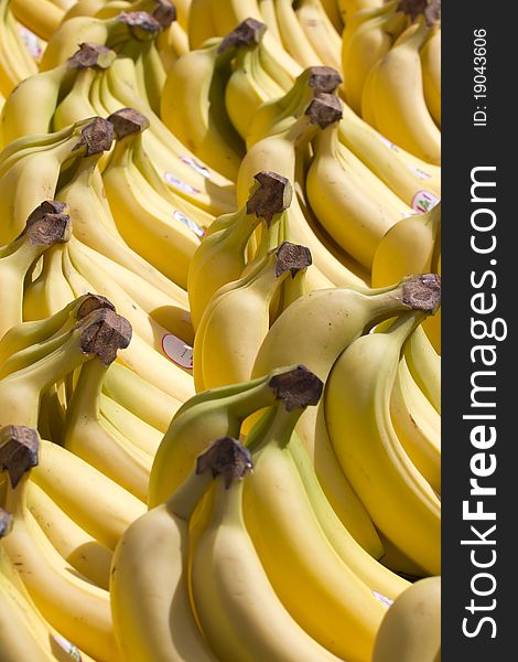 Close up on some bananas.