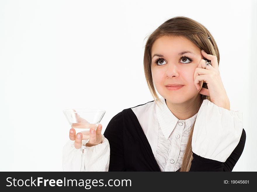 Woman in a black business suit