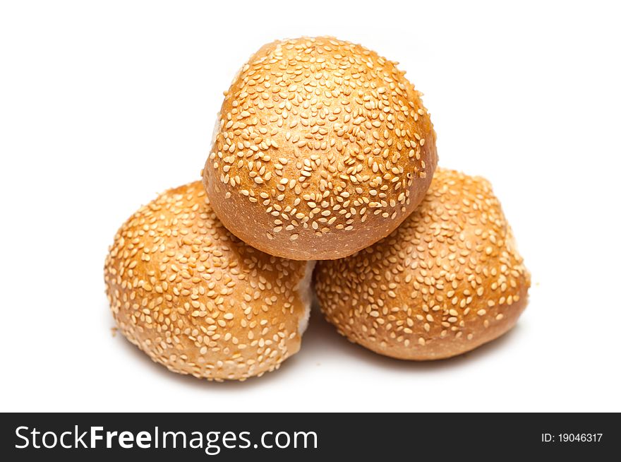 Bread rolls isolated on white background