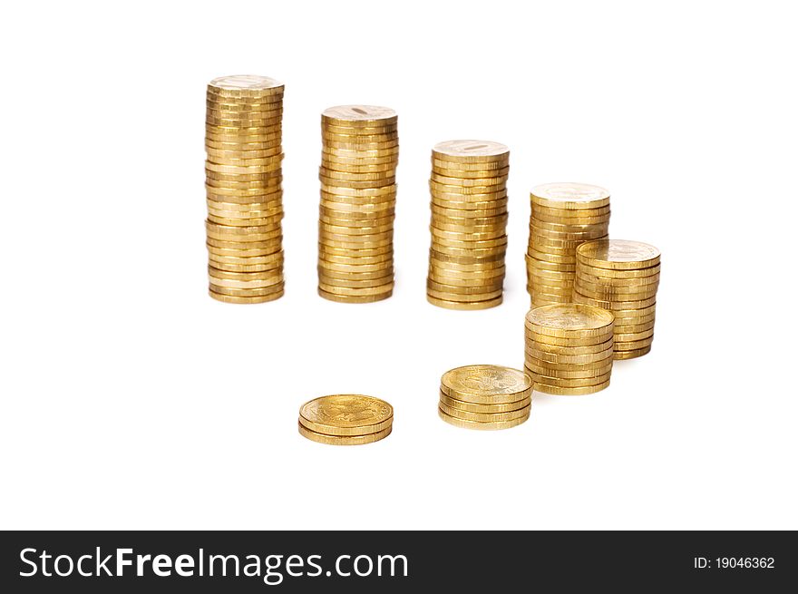 Golden Coins Isolated On White