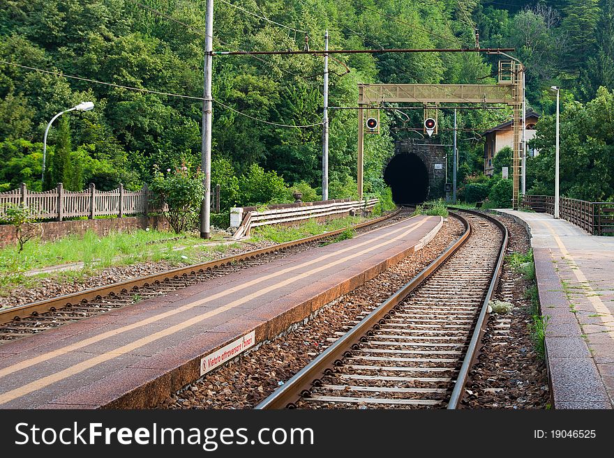 Empty railroad tunnel in the rural countryside. Empty railroad tunnel in the rural countryside