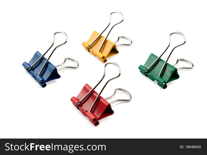 Paper clips isolated on a white background