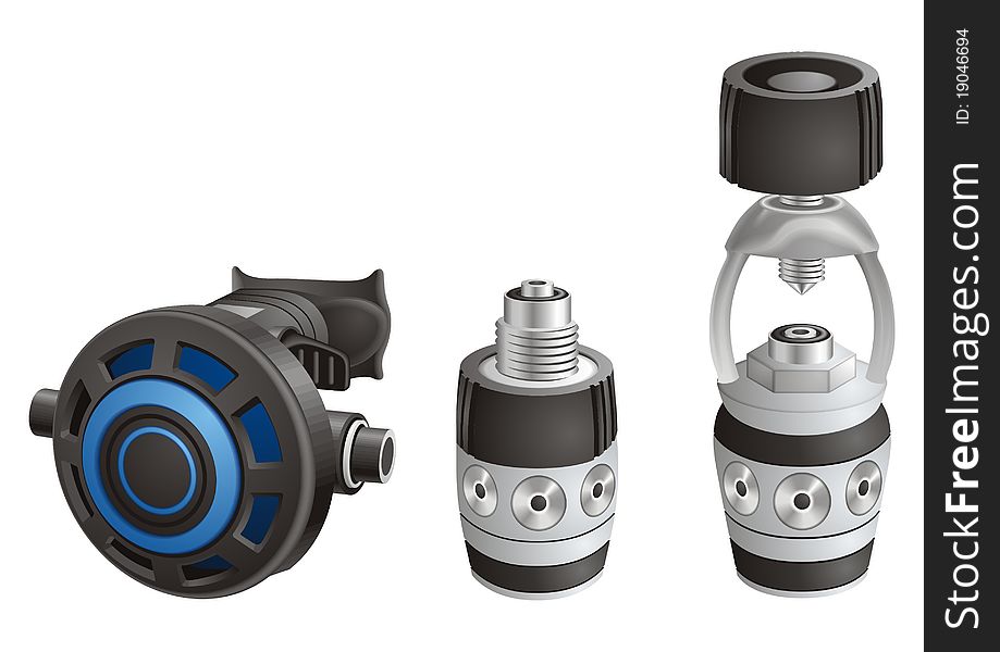 Vector illustration of Regulator for Diving. Vector illustration of Regulator for Diving