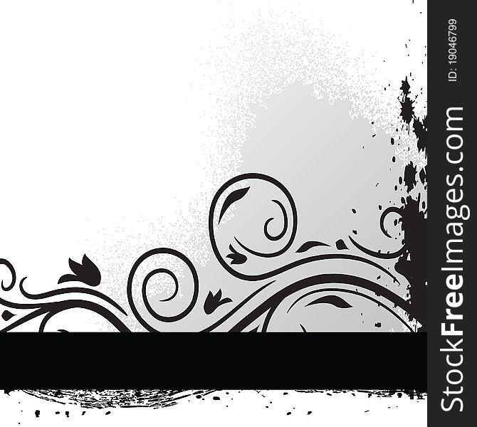 Floral grunge banner. Vector illustration