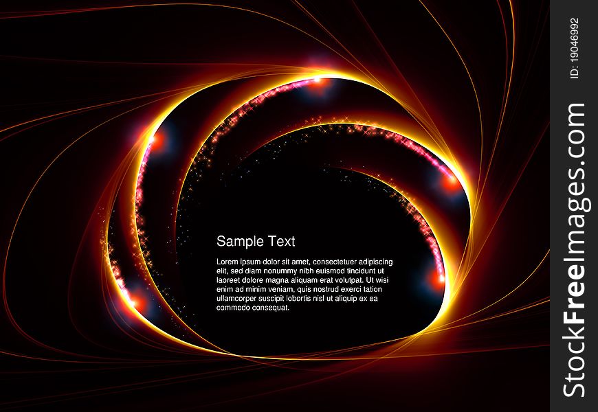 Interplay of lights and abstract forms on the subject of modern science and technology. Interplay of lights and abstract forms on the subject of modern science and technology