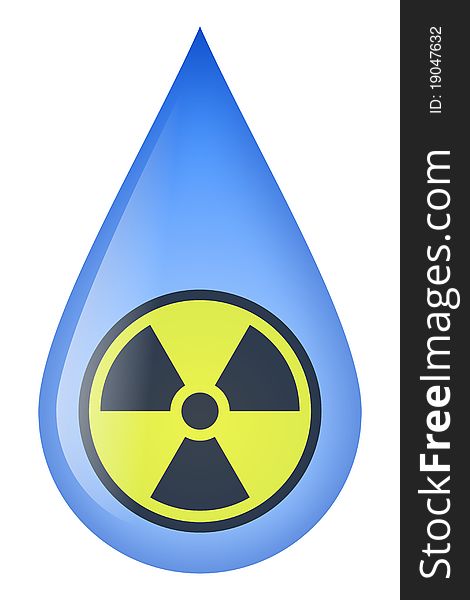 Drop of water polluted by radiation. Drop of water polluted by radiation