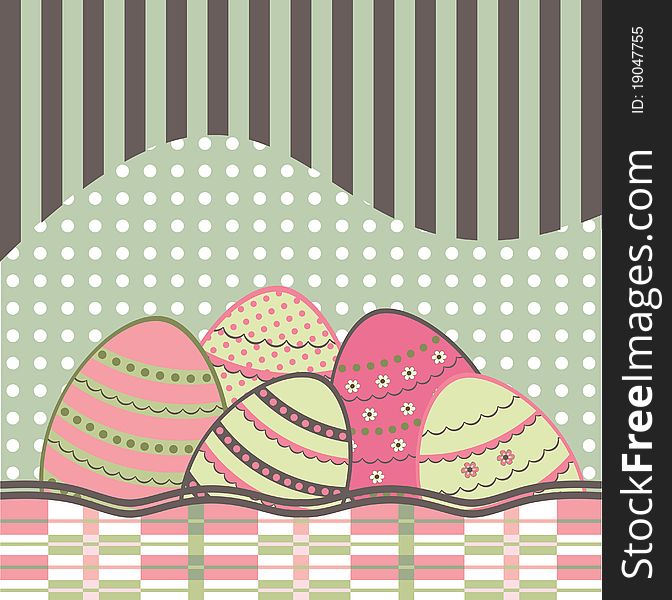 Easter eggs background. Easter card.