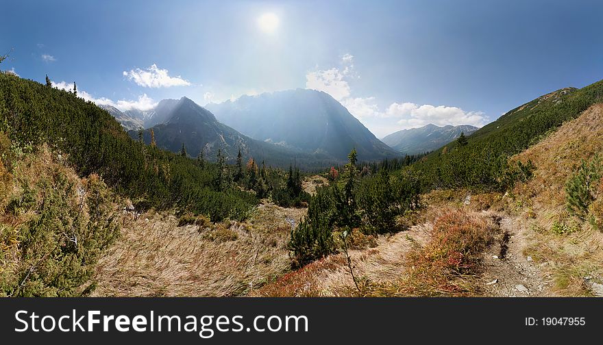 High mountain summer landscape panorama. High mountain summer landscape panorama