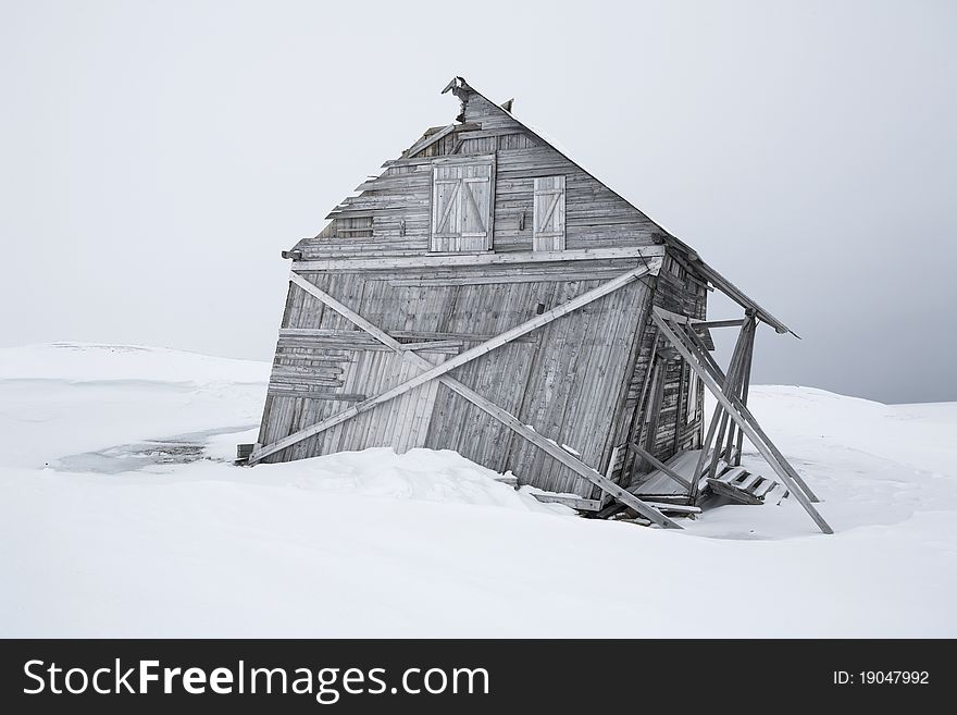 Old wooden building - Spitsbergen, Svalbard. Old wooden building - Spitsbergen, Svalbard