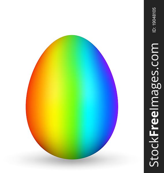 Illustration of the colored egg isolated over white with shadow