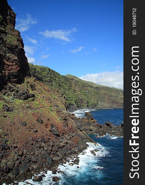 Mounts and coast line of La Palma