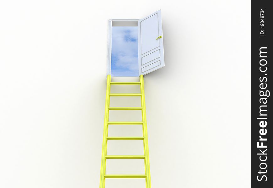 Ladder to solution. Success concept. Ladder to solution. Success concept.