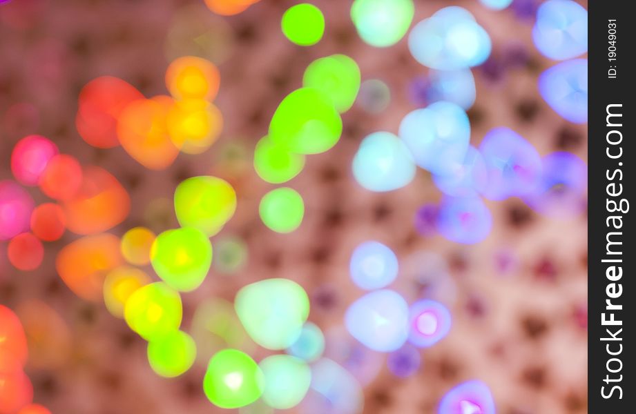 Blurry hearts of colorful decoration lights. Blurry hearts of colorful decoration lights.