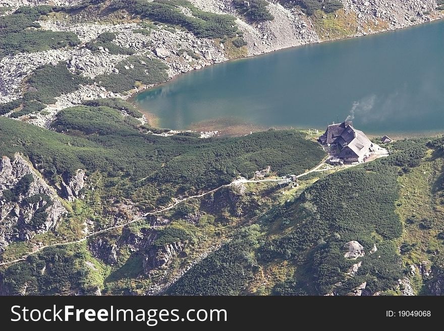 Mountain hut by the lake - Tatra Mountains