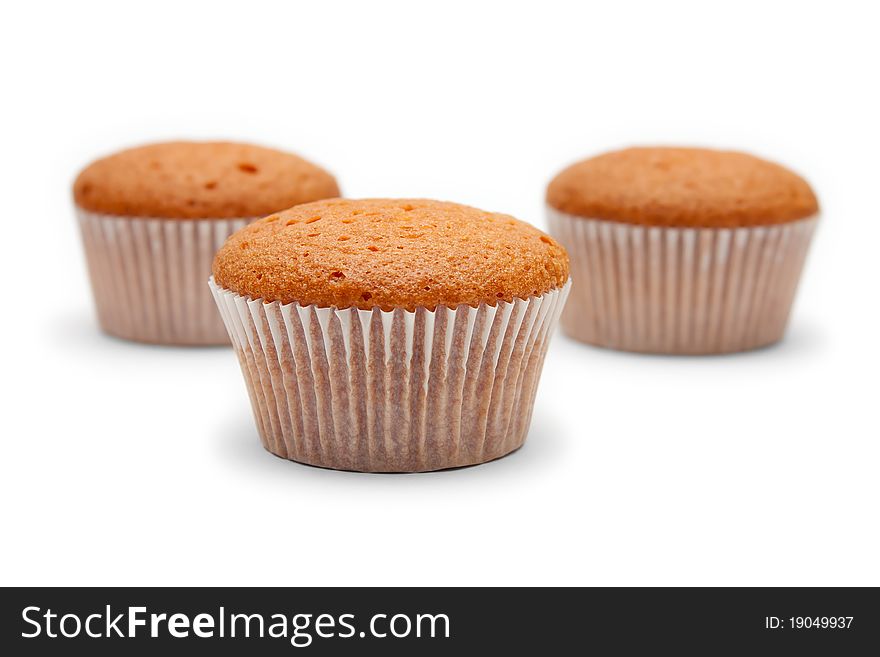 Three cakes in paper packing