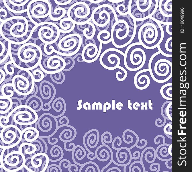 White pattern on violet background. Vector illustration.