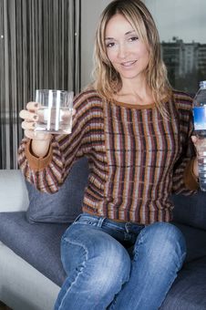 Drinking Water Is Healthy Stock Image