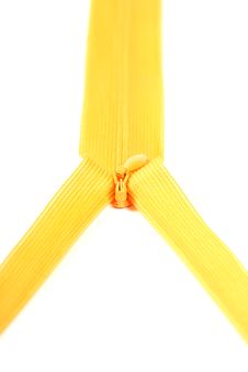 Yellow Zipper Royalty Free Stock Photo