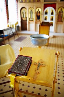 Prayer And Cross With Jesus On Table In Church Royalty Free Stock Image Prayer And Cross With Jesus On Table In Church Royalty Free Stock Image
