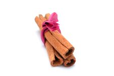Photo Of A Sheaf Of Cinnamon On A White Background Royalty Free Stock Photography