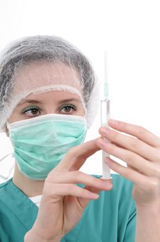 Physician Preparing Injection Royalty Free Stock Photos Physician Preparing Injection Royalty Free Stock Photos