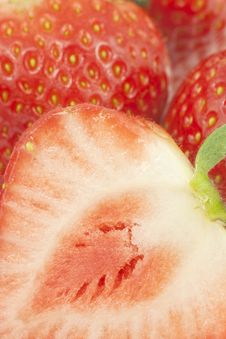 Close-up Of Cut Strawberry. Royalty Free Stock Photography Close-up Of Cut Strawberry. Royalty Free Stock Photography