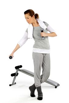 Girl Exercising With Weights 3 Royalty Free Stock Image