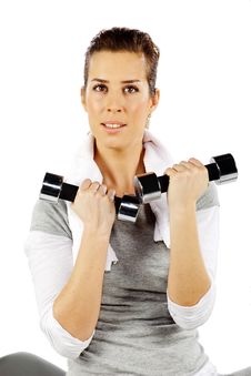 Girl Exercising With Weights, Closeup 2 Stock Photography Girl Exercising With Weights, Closeup 2 Stock Photography