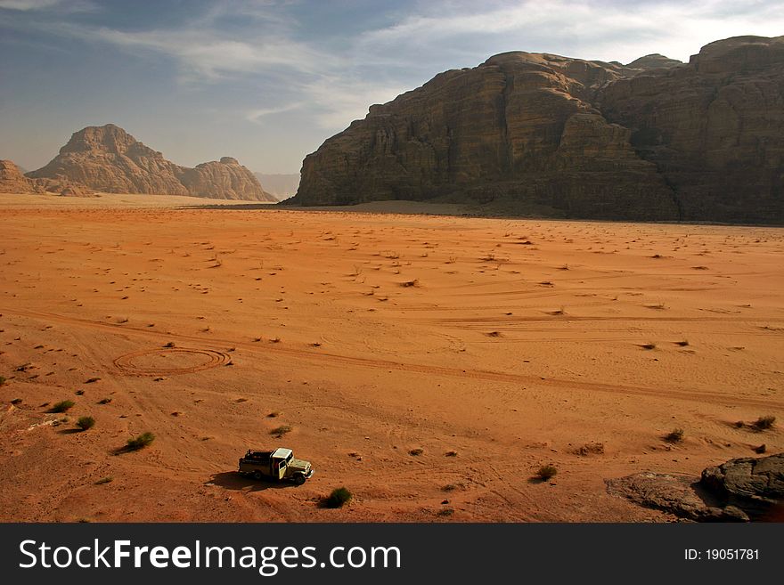 Bird's eye view on Wadi Rum