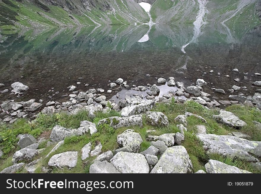 Mountain lake in Tatra Mountains