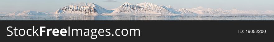 Arctic landscape - Spitsbergen, Svalbard - panorama. Arctic landscape - Spitsbergen, Svalbard - panorama