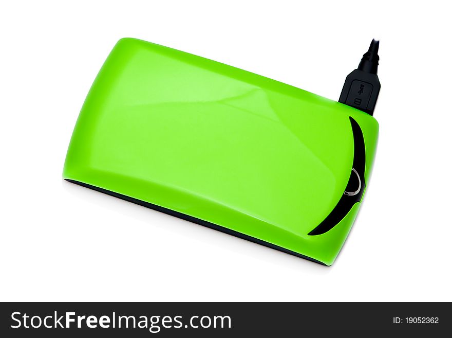 Isolated external hard drive with usb wire. Isolated external hard drive with usb wire