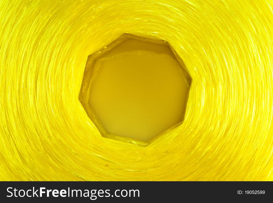 Coil Of Yellow Plastic Rope for background