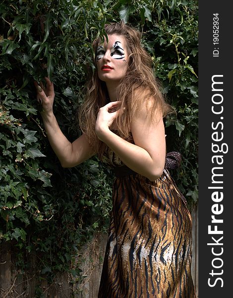Tiger Fashion style shoot of a female Model transformed into a tiger. Tiger Fashion style shoot of a female Model transformed into a tiger