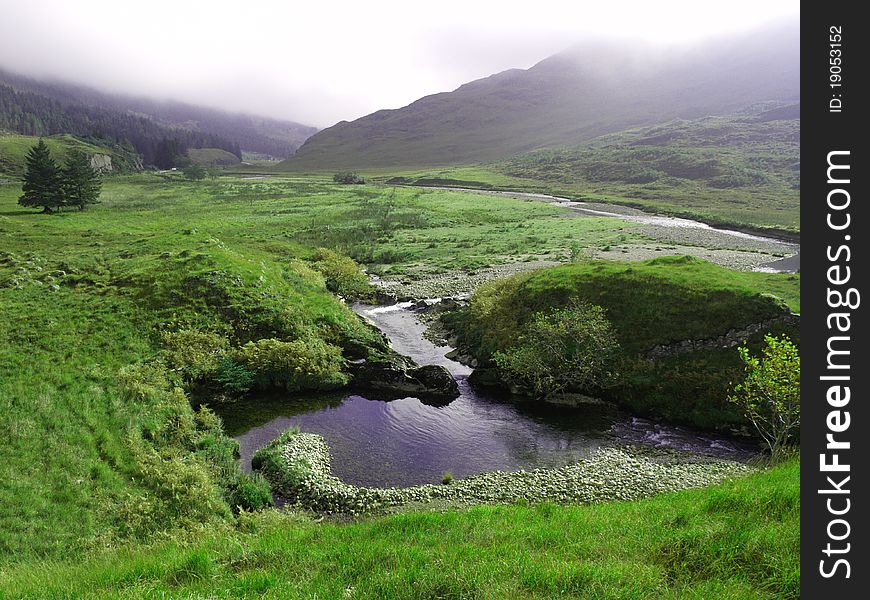 Small pond at the mountains