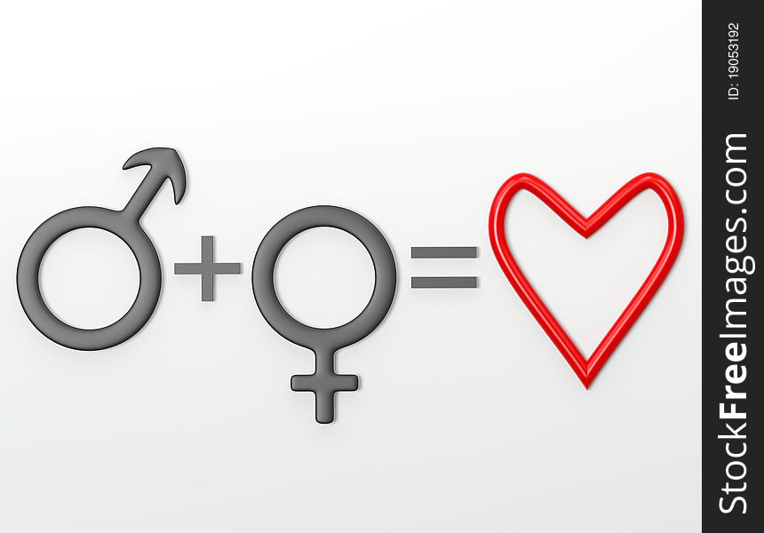 Three Dimensional Shape female and male symbol. Three Dimensional Shape female and male symbol