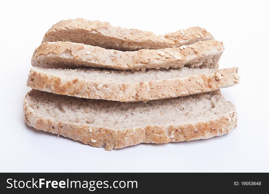 Whole wheat bread slices 
close up