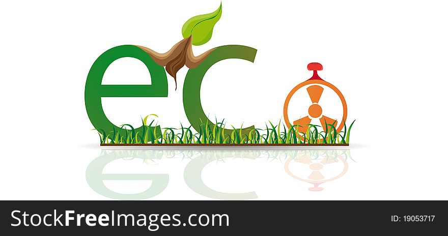 Environment logo, the letters eco grass. Environment logo, the letters eco grass