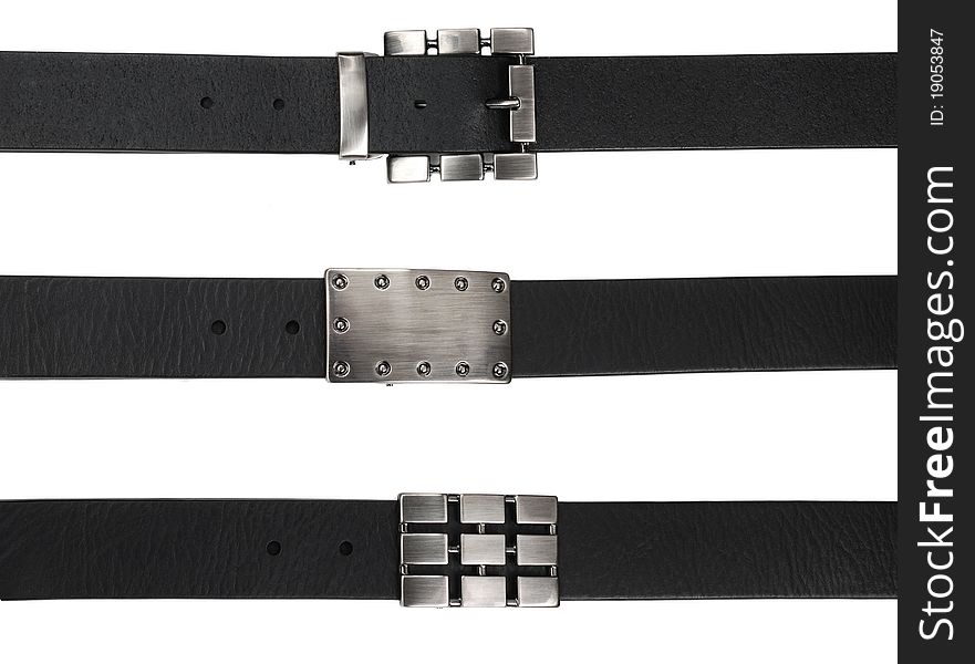Leather belts with buckles
