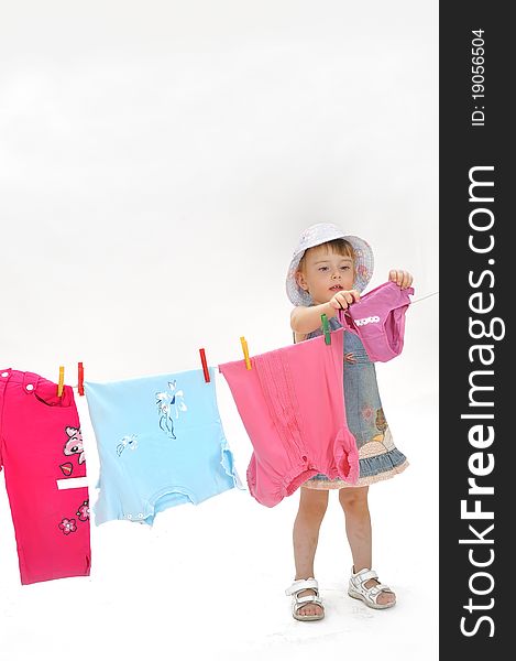 Child and clothesline